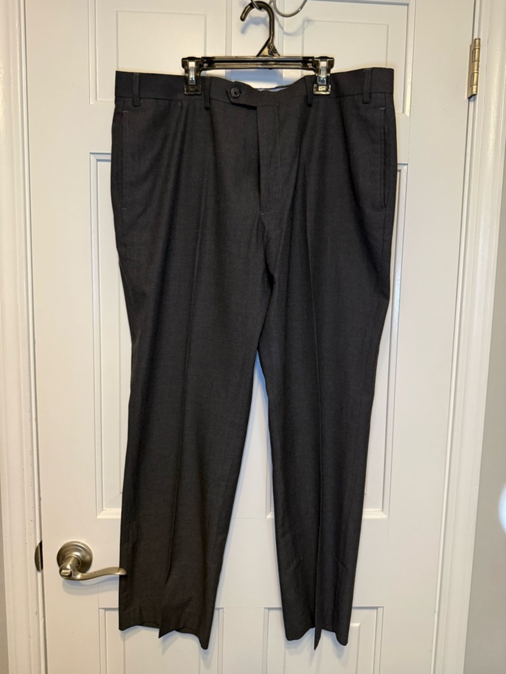 Tommy Hilfiger Men's Dark Gray Dress Pants - Pleated Front